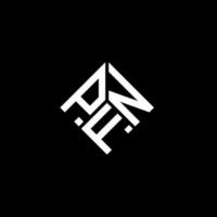 design del logo della lettera pfn su sfondo nero. pfn creative iniziali lettera logo concept. disegno della lettera pfn. vettore