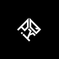 pkq lettera logo design su sfondo nero. pkq creative iniziali lettera logo concept. disegno della lettera pkq. vettore