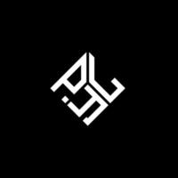 pyl lettera logo design su sfondo nero. pyl creative iniziali lettera logo concept. disegno della lettera pyl. vettore
