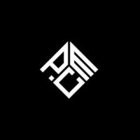 design del logo della lettera pcm su sfondo nero. concetto di logo della lettera di iniziali creative di pcm. disegno della lettera pcm. vettore
