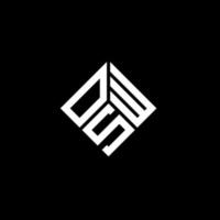 osw lettera logo design su sfondo nero. osw creative iniziali lettera logo concept. disegno della lettera osw. vettore
