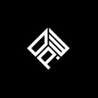opw lettera logo design su sfondo nero. opw creative iniziali lettera logo concept. design della lettera opw. vettore