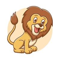 leone animale selvatico disegno cartone animato. illustrazione vettoriale della mascotte della giungla della fauna selvatica. zoologia personaggio dei mammiferi