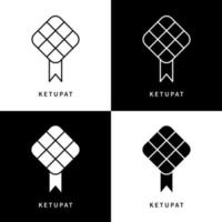 ketupat è il logo dell'icona islamica del ramadan. illustrazione di simbolo di vettore di celebrazione di eid mubarak
