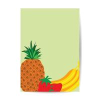 ananas stilizzati su uno sfondo astratto. ananas maturo. carta, banner, poster, adesivo, stampa, materiale pubblicitario. illustrazione della copertina del vettore di frutta.