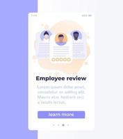 banner mobile per la revisione dei dipendenti, il reclutamento e le risorse umane vettore