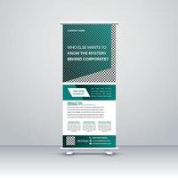 progettazione moderna del modello del basamento della bandiera di roll-up di affari corporativi. mostra di marketing per la conferenza, mostra di banner promozionali, stampa, presentazione ed esposizione, banner con bandiera, per seminari vettore