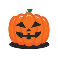 gratis jack o lantern zucca vettore design piatto arte in stile carino e volto sorridente. perfetto per elemento materiale di contenuto di Halloween o icona modificabile pronta per l'uso