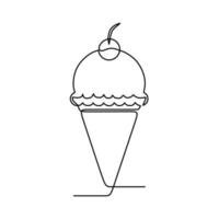 disegno a linea continua sul gelato vettore