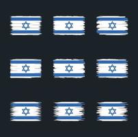 collezione di pennelli bandiera israele vettore