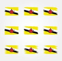 collezione di pennelli bandiera brunei vettore