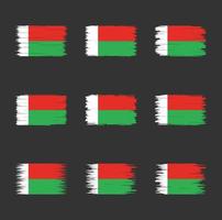 collezione di pennelli bandiera madagascar vettore