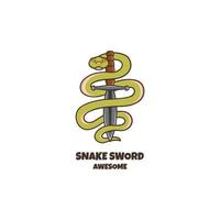 illustrazione grafica vettoriale della spada serpente, buona per il design del logo