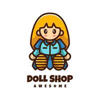 illustrazione grafica vettoriale del negozio di bambole, buona per il design del logo