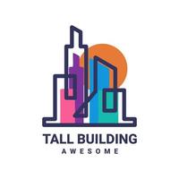 illustrazione grafica vettoriale di edificio alto, buono per il design del logo