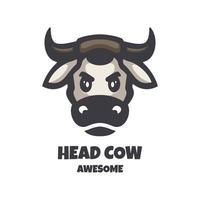 illustrazione grafica vettoriale di testa di mucca, buona per il design del logo