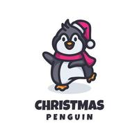illustrazione grafica vettoriale del pinguino di natale, buono per il design del logo