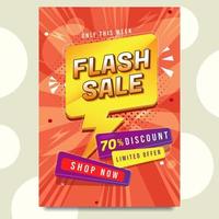 modello di poster di promozione di vendita flash scioccante vettore