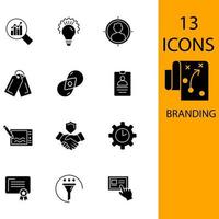 set di icone di branding. elementi di vettore di simbolo del pacchetto di branding per il web di infografica
