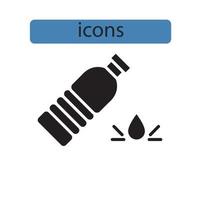 bottiglia d'acqua icone simbolo elementi vettoriali per il web infografica