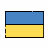 stile di linea riempito con icona bandiera ucraina vettore
