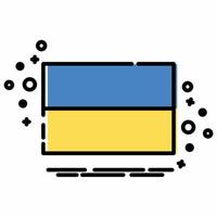 stile mbe dell'icona della bandiera dell'ucraina vettore