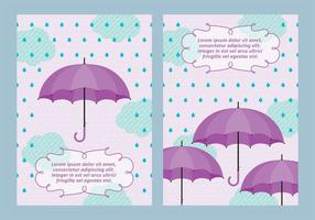 Sfondo di docce primaverili con i vettori di ombrelli