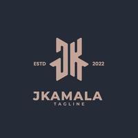 iniziali monogramma logo lettera jk vettore