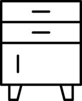 icona del contorno della cassettiera vettore