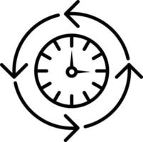 icona del contorno del tempo di elaborazione vettore