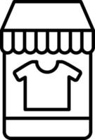 icona del contorno dello shopping online vettore
