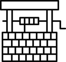 icona del contorno del pozzo d'acqua vettore
