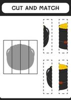 taglia e abbina parti di calderone, gioco per bambini. illustrazione vettoriale, foglio di lavoro stampabile vettore