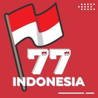 sfondo semplice per la celebrazione del giorno dell'indipendenza indonesiana vettore