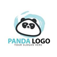 cartone animato isolato testa panda logo. illustrazione animale. vettore