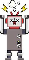 simpatico cartone animato robot rotto vettore