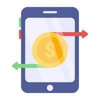 icona del design unico del trasferimento di denaro mobile vettore