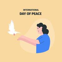 illustrazione piatta del concetto di giornata internazionale della pace vettore