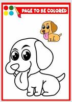 libro da colorare per bambini. vettore di cane
