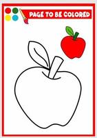 libro da colorare per bambini. mela vettore