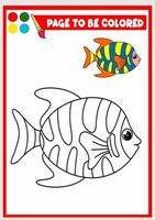 libro da colorare per bambini. vettore di pesce