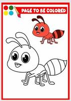 libro da colorare per bambini. vettore di formica