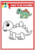 libro da colorare per bambini. simpatico dinosauro vettore