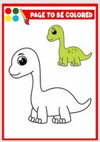 libro da colorare per bambini. simpatico dinosauro vettore