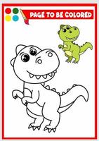 libro da colorare per bambini. simpatico dinosauro vettore