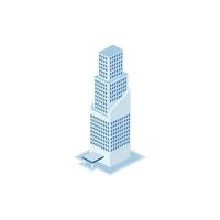 edificio industriale futuristico - torre, appartamento, costruzioni urbane, città scape - edificio isometrico 3d isolato su bianco vettore