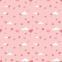 illustrazione vettoriale senza cuciture sfondo rosa. design per amore e relazione, biglietto di San Valentino o giorno del matrimonio.