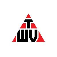 design del logo della lettera triangolare twv con forma triangolare. monogramma di design con logo triangolo twv. modello di logo vettoriale triangolo twv con colore rosso. logo triangolare twv logo semplice, elegante e lussuoso.