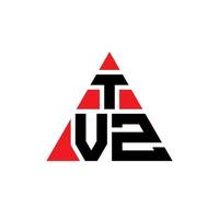 design del logo della lettera triangolare tvz con forma triangolare. monogramma tvz triangolo logo design. modello di logo vettoriale triangolo tvz con colore rosso. logo triangolare tvz logo semplice, elegante e lussuoso.