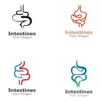 intestino logo umano collezioni digestione organo medico design vettore